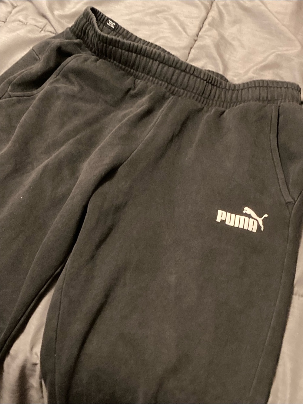Puma Black Sweatpants with White Logo